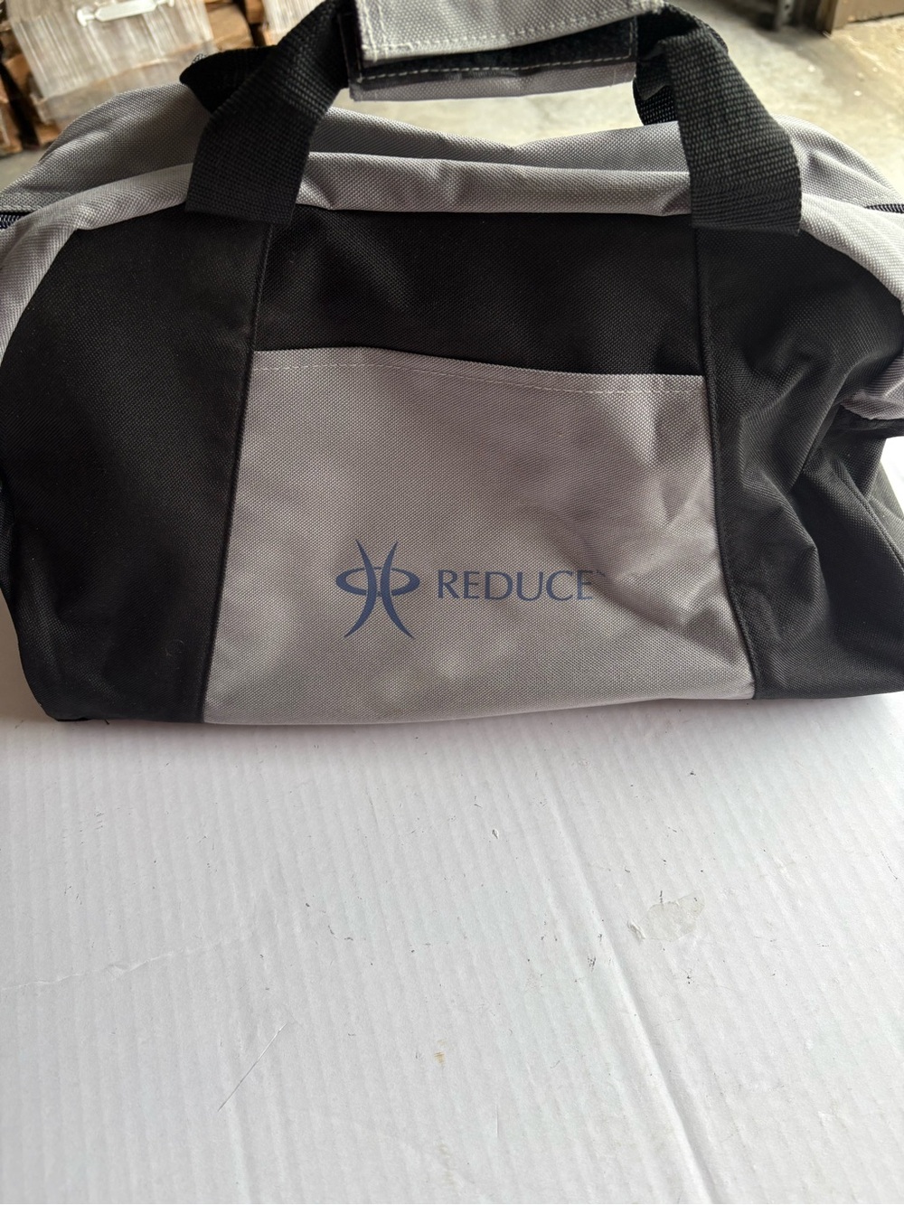 Reduce Logo Gray and Black Messenger Bag for Men